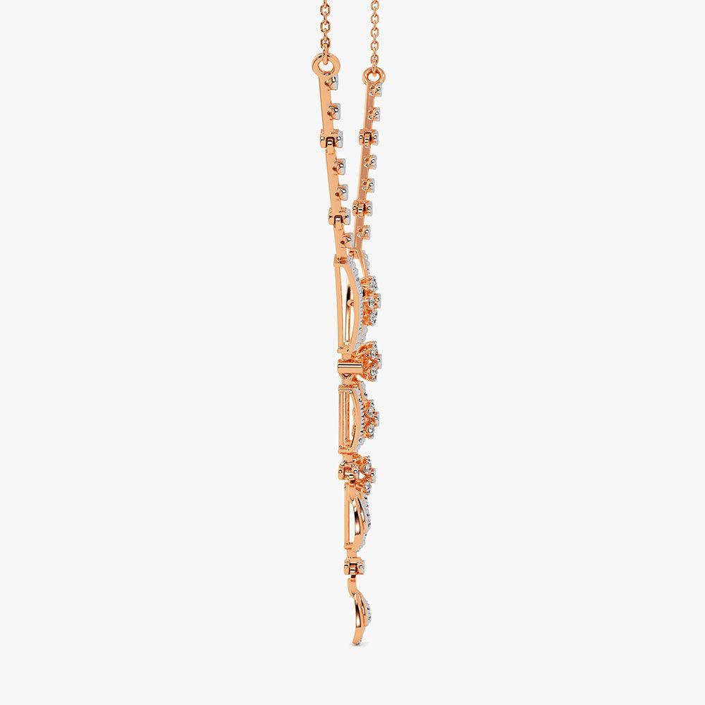 Modern Drop 14Kt Rose Gold Diamond Necklace-Necklaces-ONK26C46-D400X1C