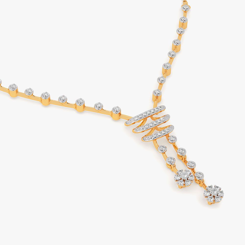 Delicate Timeless 14Kt Yellow Gold Diamond Necklace-Necklaces-ONK26C47-D400R1C