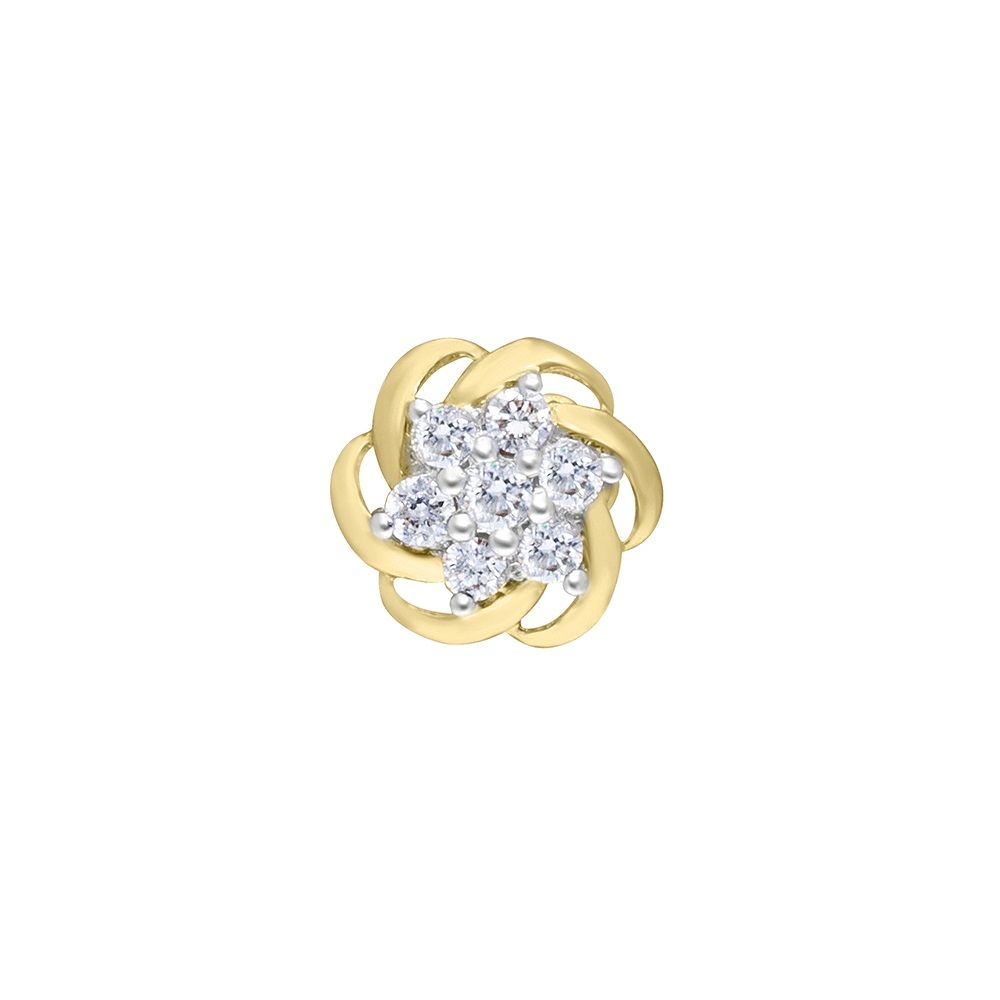 Glossy Yellow Gold and Diamond Nosepin-All Jewellery-ONP23008-D300R5B