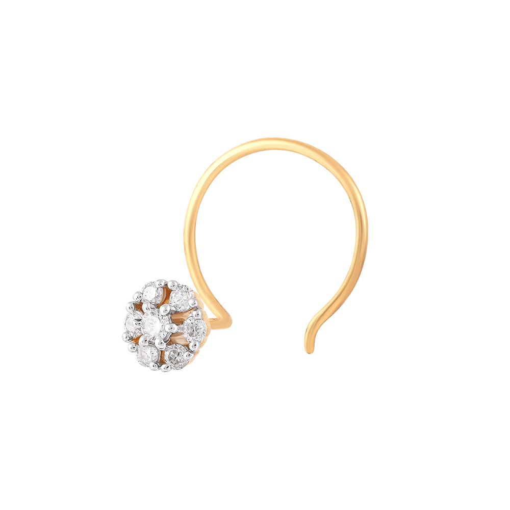 Charismatic Yellow Gold Diamond Wire Nose Pin-All Jewellery-ONP23013-D300R0B