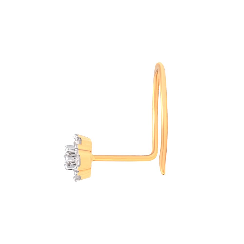 Charismatic Yellow Gold Diamond Wire Nose Pin-All Jewellery-ONP23013-D300R0B