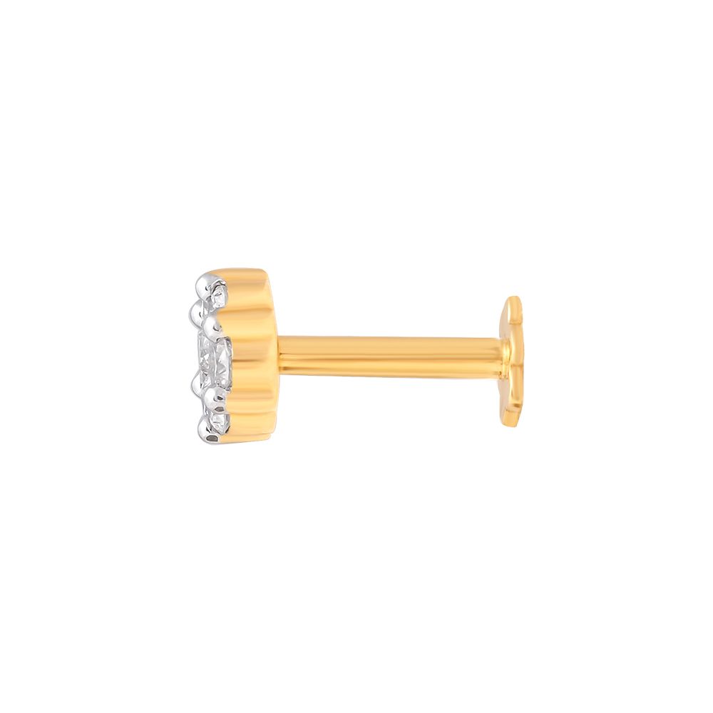 Fascinating Yellow Gold Diamond Screw Nose Pin-All Jewellery-ONP23016-D300R5B