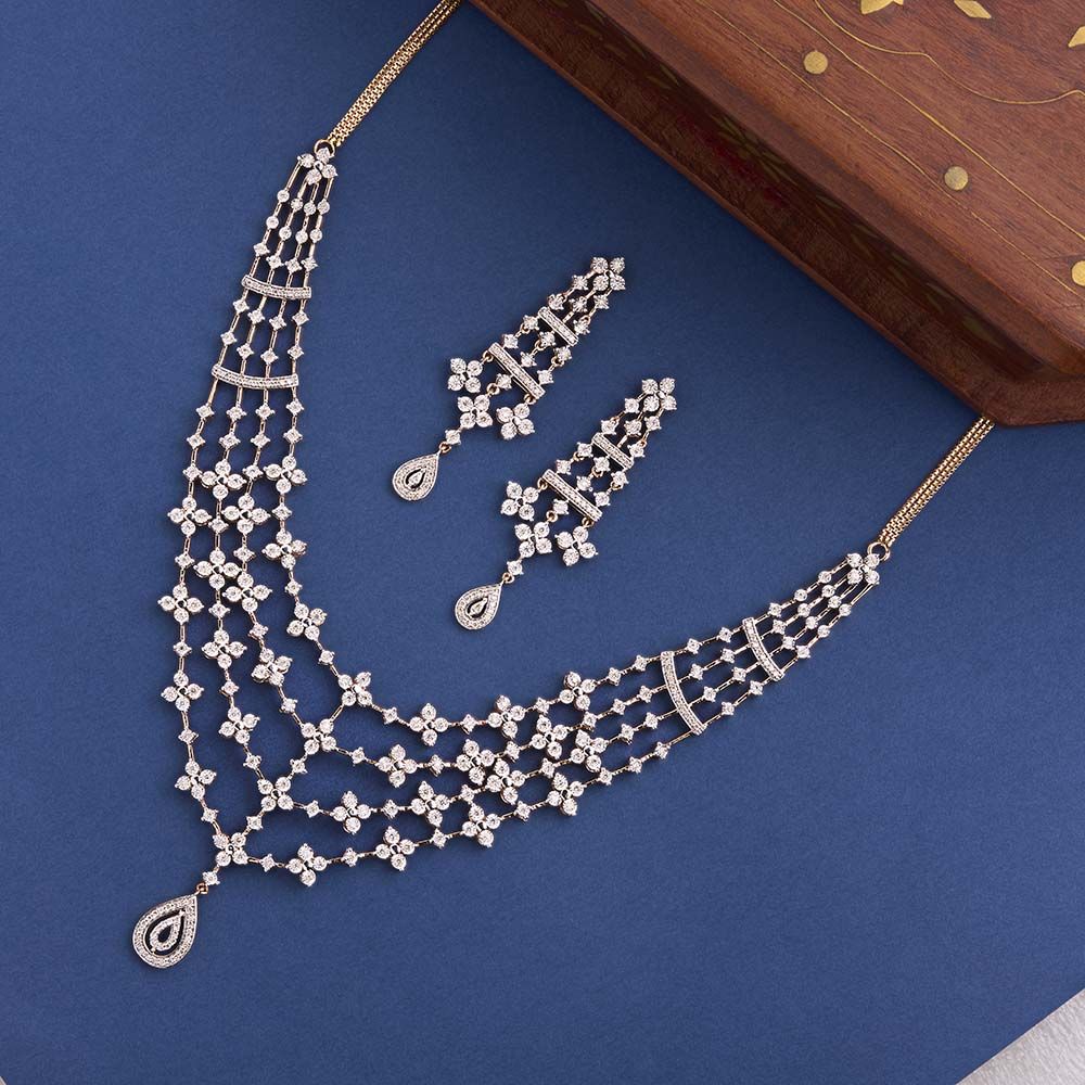 Timeless Elegance Diamond Necklace Set-Necklace Sets-ONS18107-D300R0B