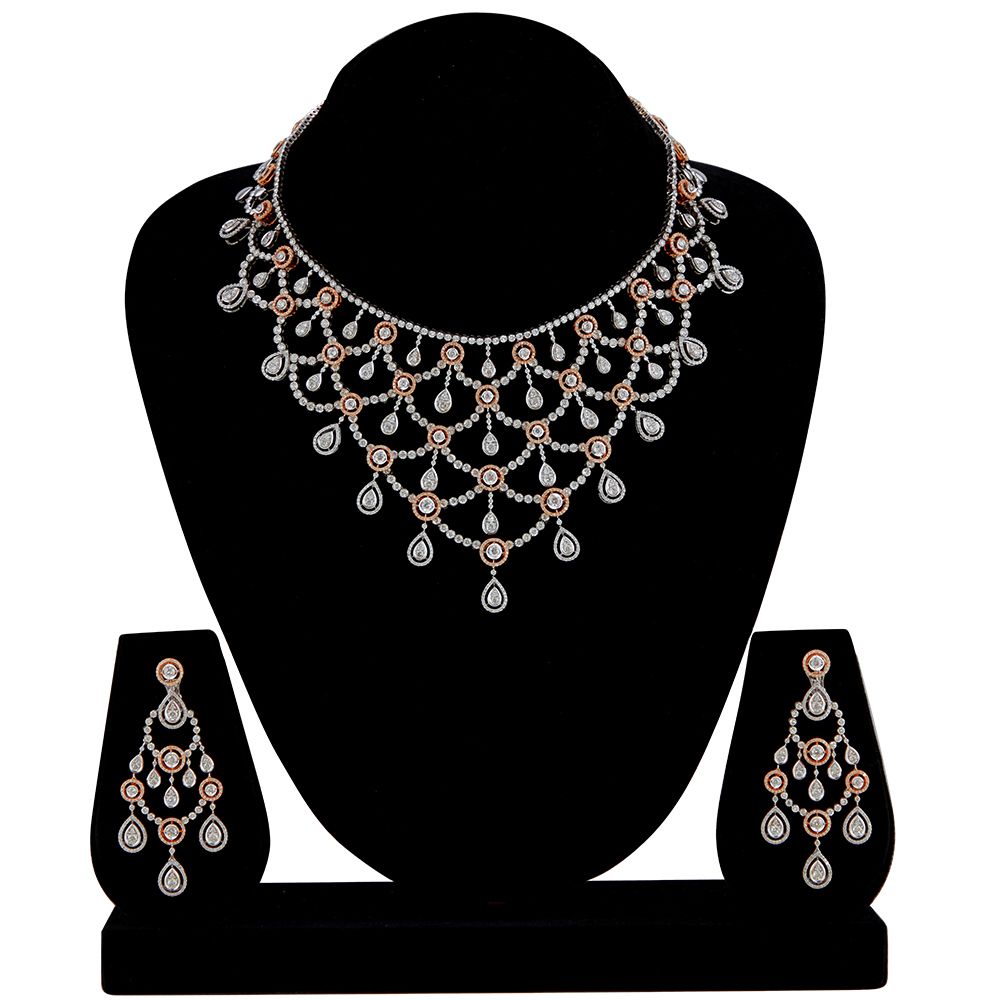 Divine Opulence Diamond Necklace Set-All Jewellery-ONS21062-M400O0B