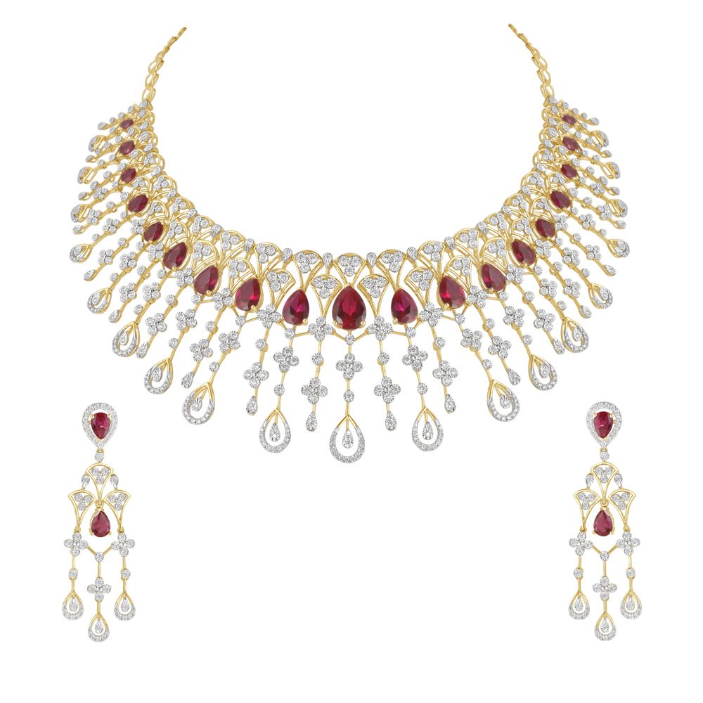 Eternal Splendor Diamond Necklace Set-Necklace Sets-ONS21131-D409R0C