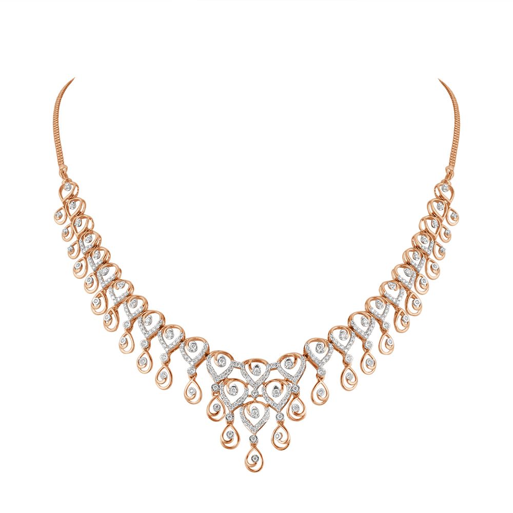 Lyrical 14Kt Rose Gold and Diamond Jewellery Set-All Jewellery-ONS22011-D400X0C