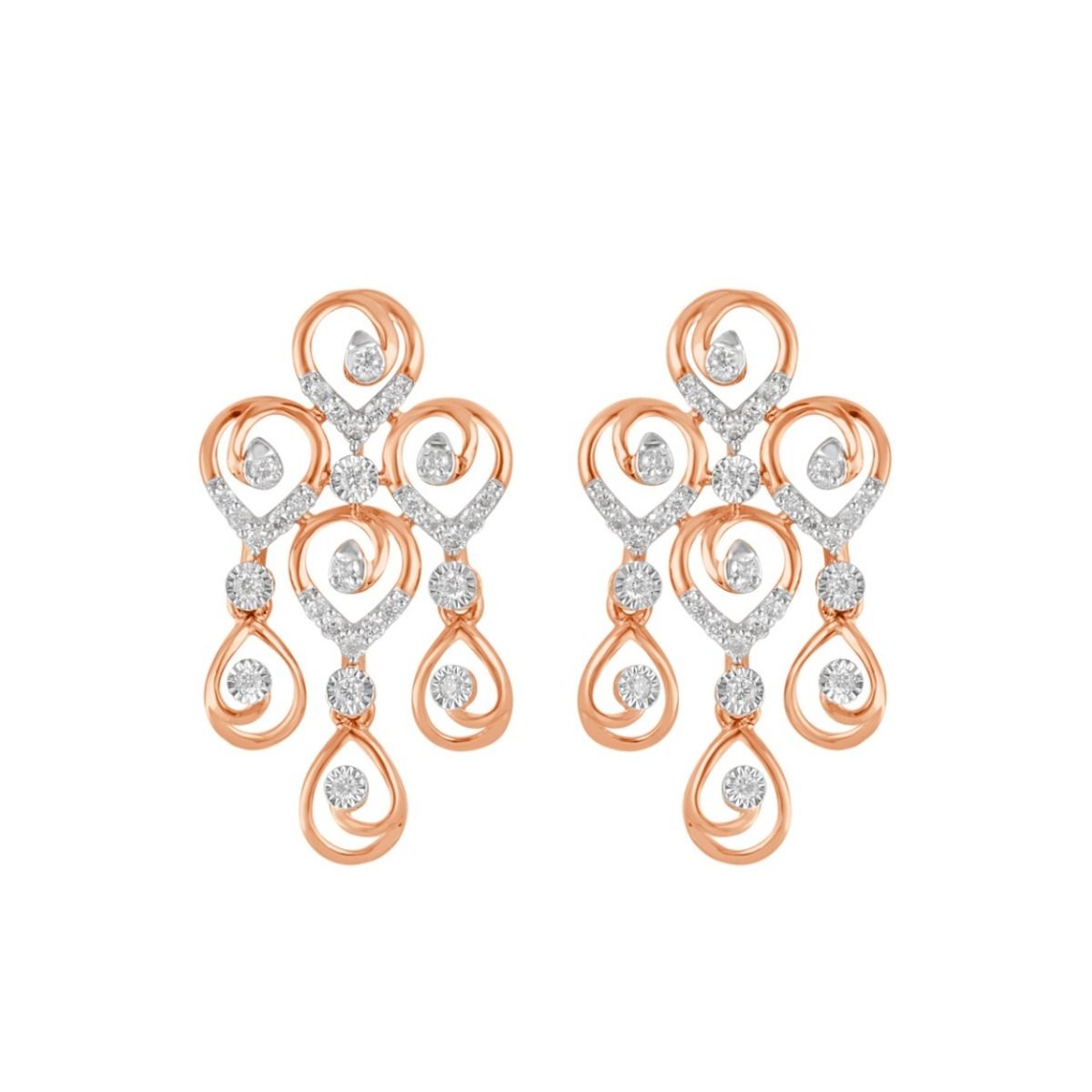 Lyrical 14Kt Rose Gold and Diamond Jewellery Set-All Jewellery-ONS22011-D400X0C
