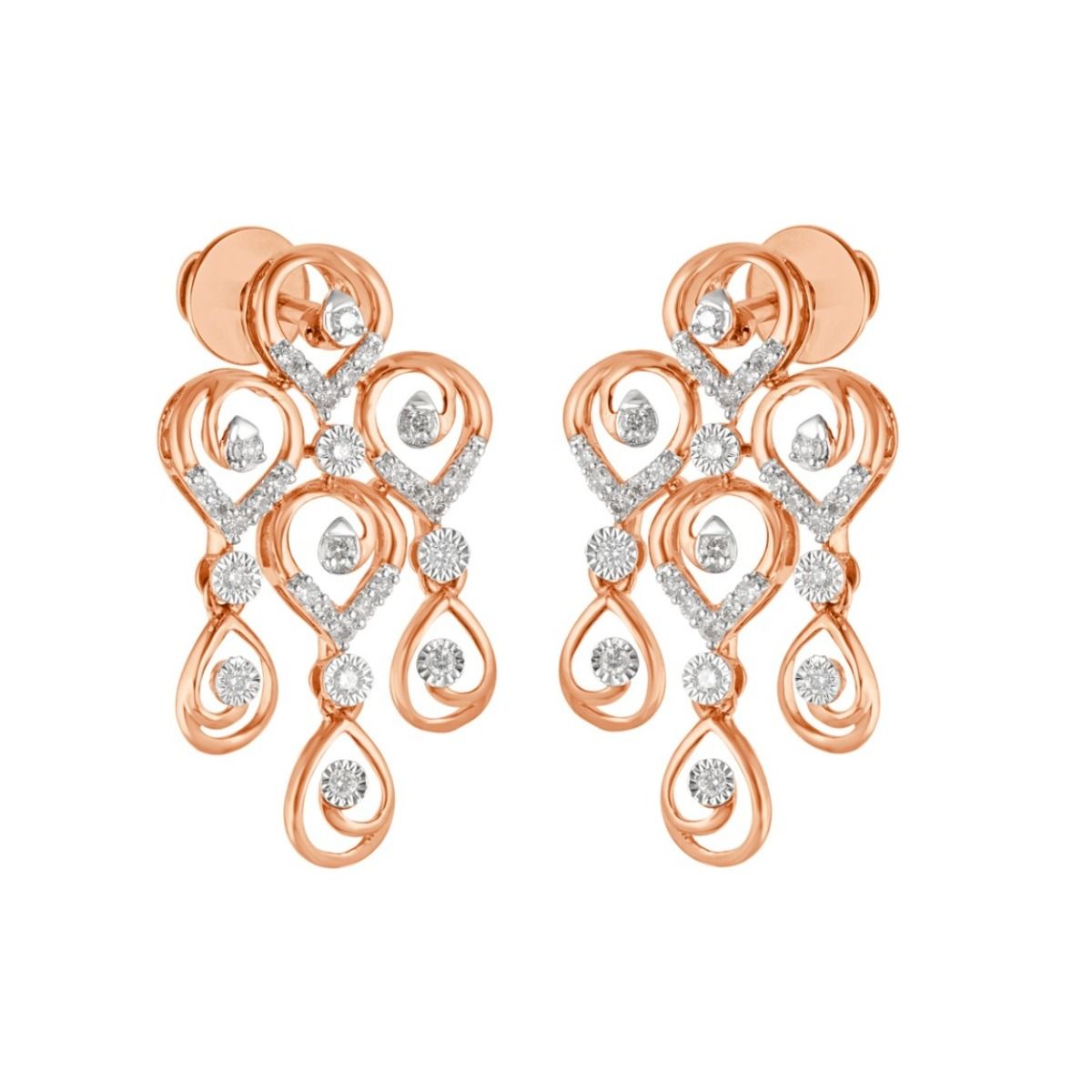 Lyrical 14Kt Rose Gold and Diamond Jewellery Set-All Jewellery-ONS22011-D400X0C