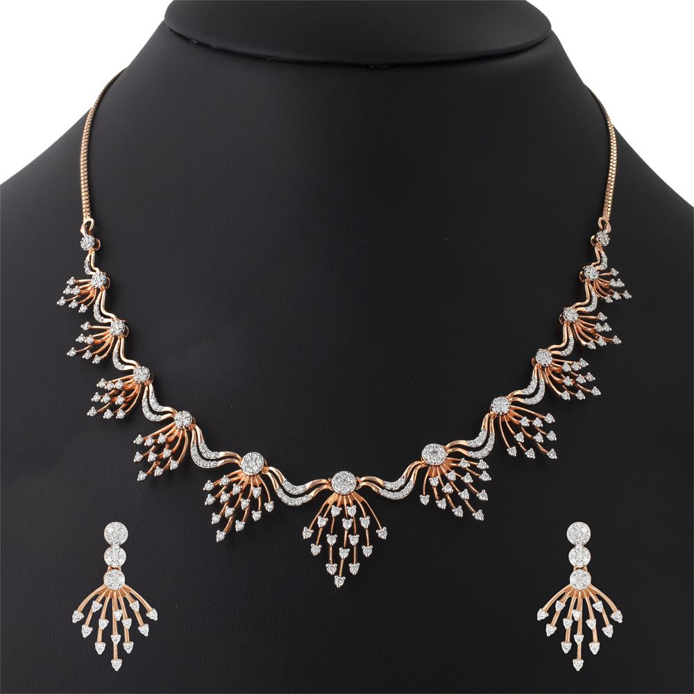 Opulent Radiance Diamond Necklace Set-Necklace Sets-ONS22016-D200R1B