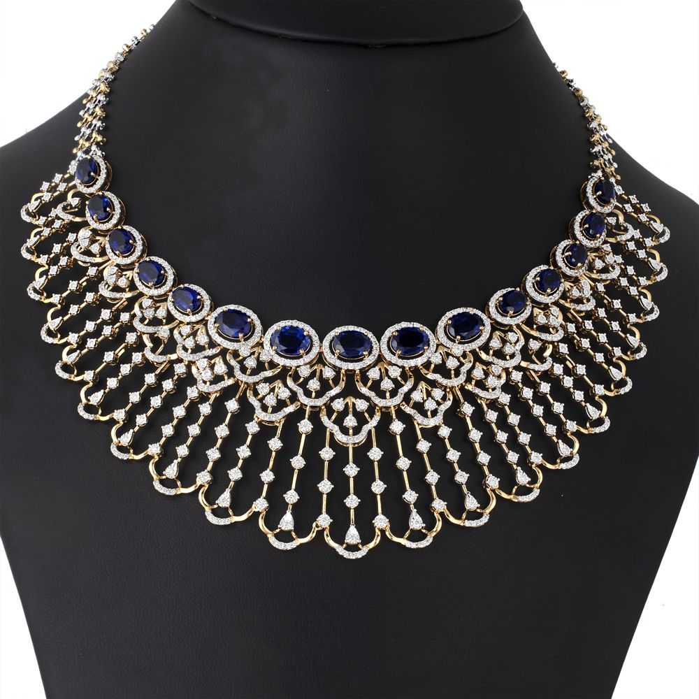 Unique 14Kt Yellow Gold Earrings and Necklace Set-All Jewellery-ONS22058-D411R0C