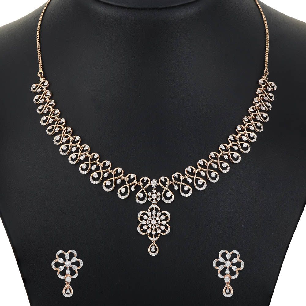 Beautifully Paired Diamond Studded Jewellery Set-All Jewellery-ONS22135-D400X0C