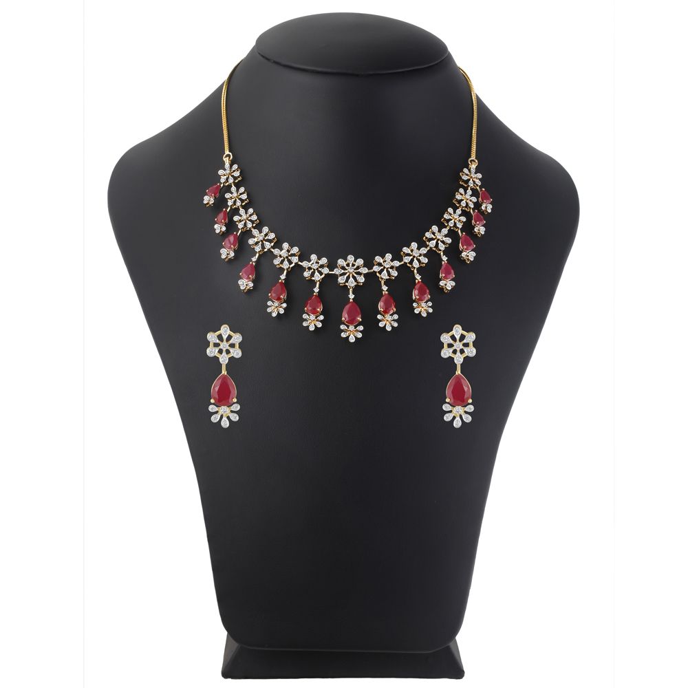 Charming Diamond Jewellery Set-All Jewellery-ONS22159-D410R0C