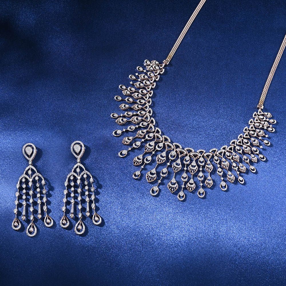 Scintillating Earrings and Necklace Set With Diamonds-All Jewellery-ONS22182-D300X0C