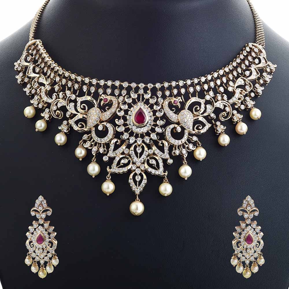Radiant Opulence Diamond Necklace Set-All Jewellery-ONS23024-D309X0B