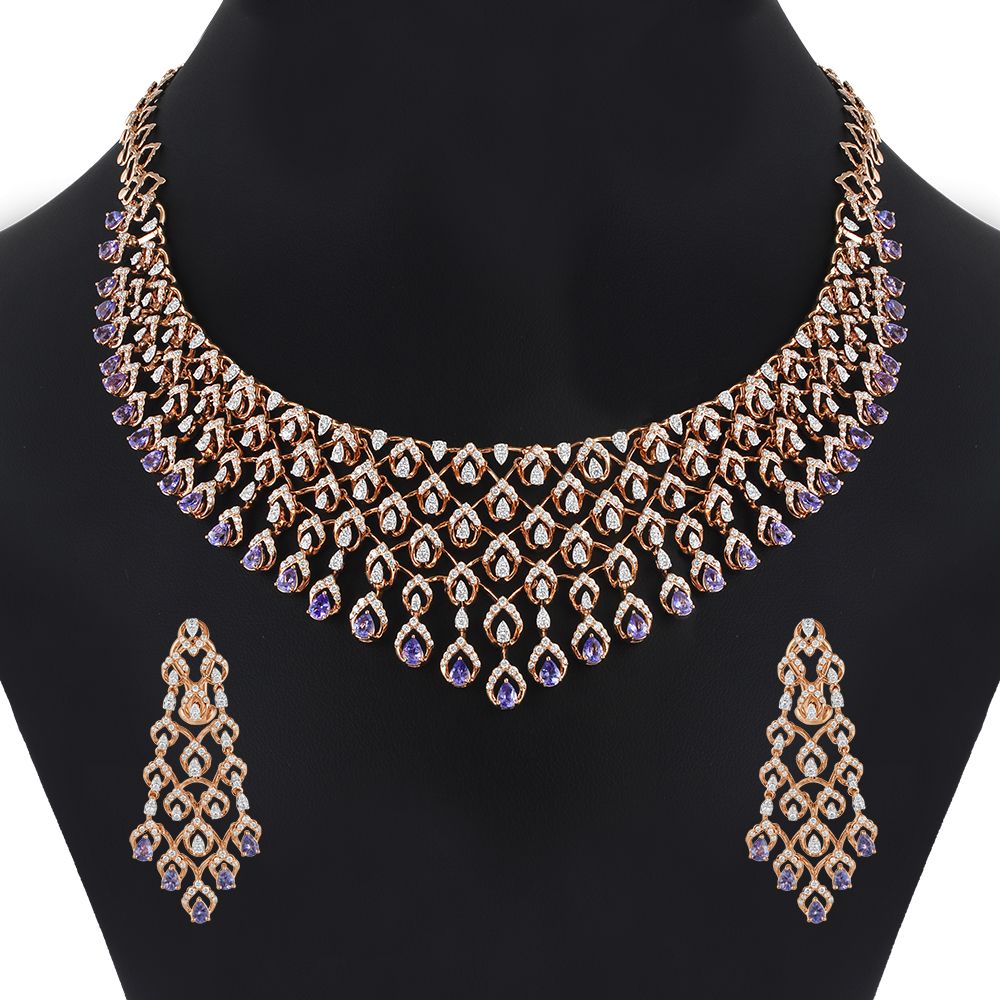 Glistening Radiance Diamond Necklace Set-All Jewellery-ONS23033-D313X0B