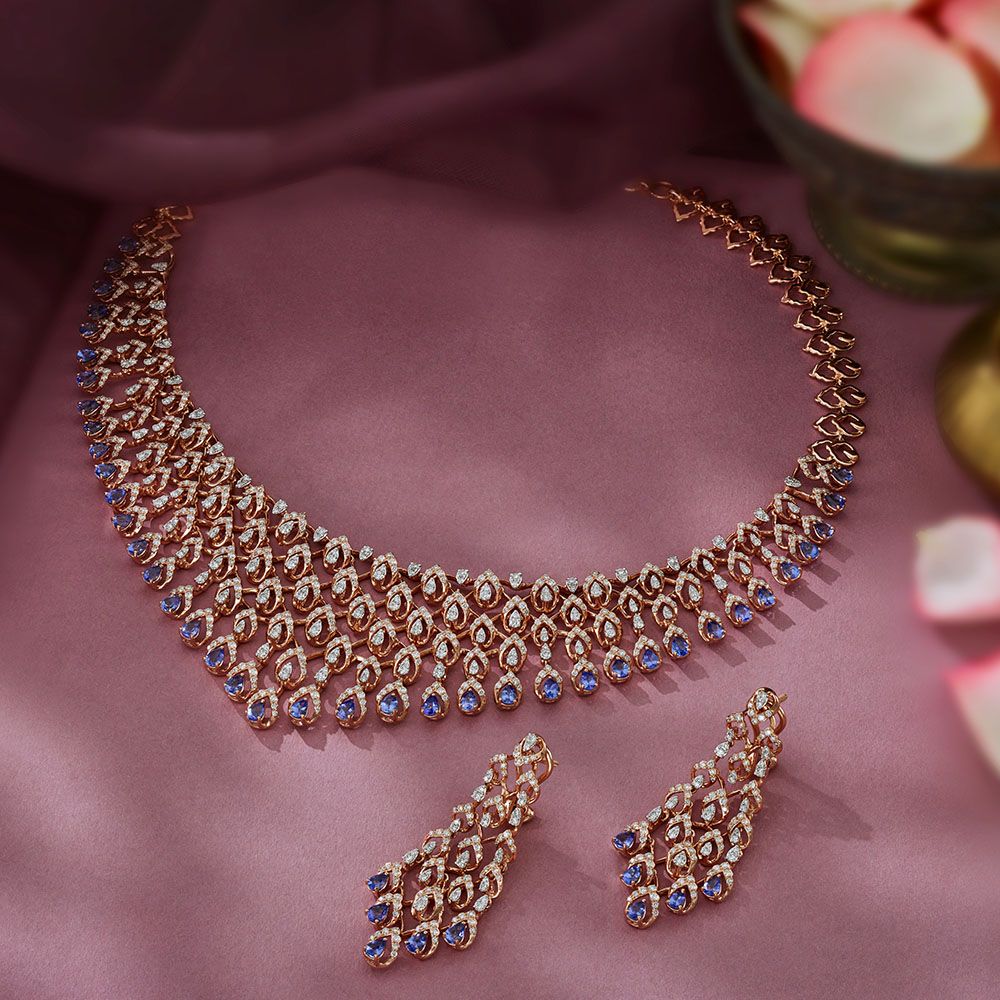 Glistening Radiance Diamond Necklace Set-All Jewellery-ONS23033-D313X0B