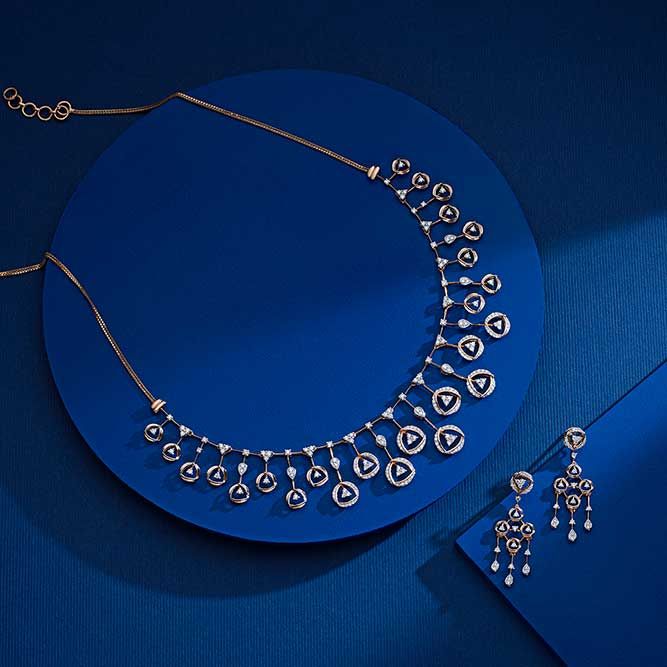 Attractive Diamond Necklace and Earrings Set-All Jewellery-ONS23057-D900X0C