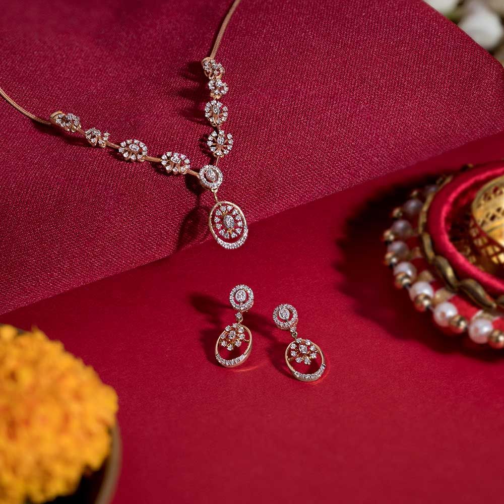 Buy Radiant Elegance Diamond Necklace Set ONS25A08-D400R0B Online