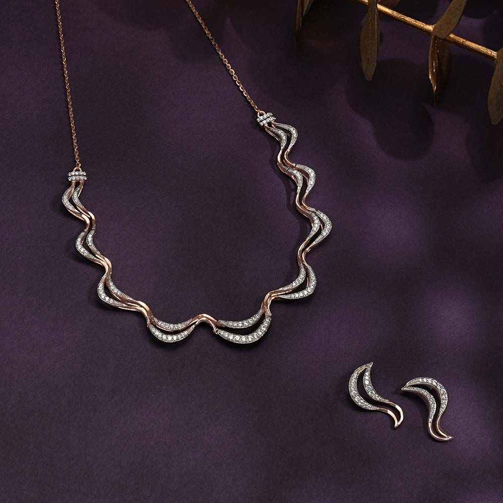 Eternal Swirl Diamond Necklace Set-Necklaces-ONS25A71-D400X0B