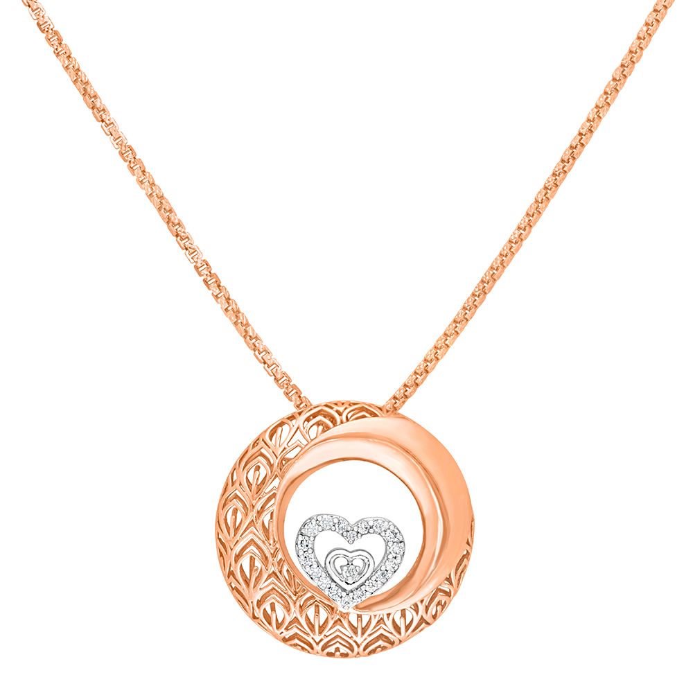 Glossy 18KT Rose Gold Pendant-Pendants-OPD15006-D400O0B