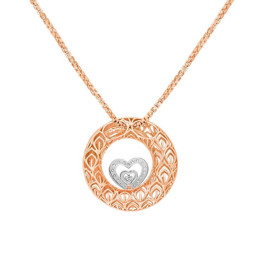Glossy 18KT Rose Gold Pendant-Pendants-OPD15006-D400O0B