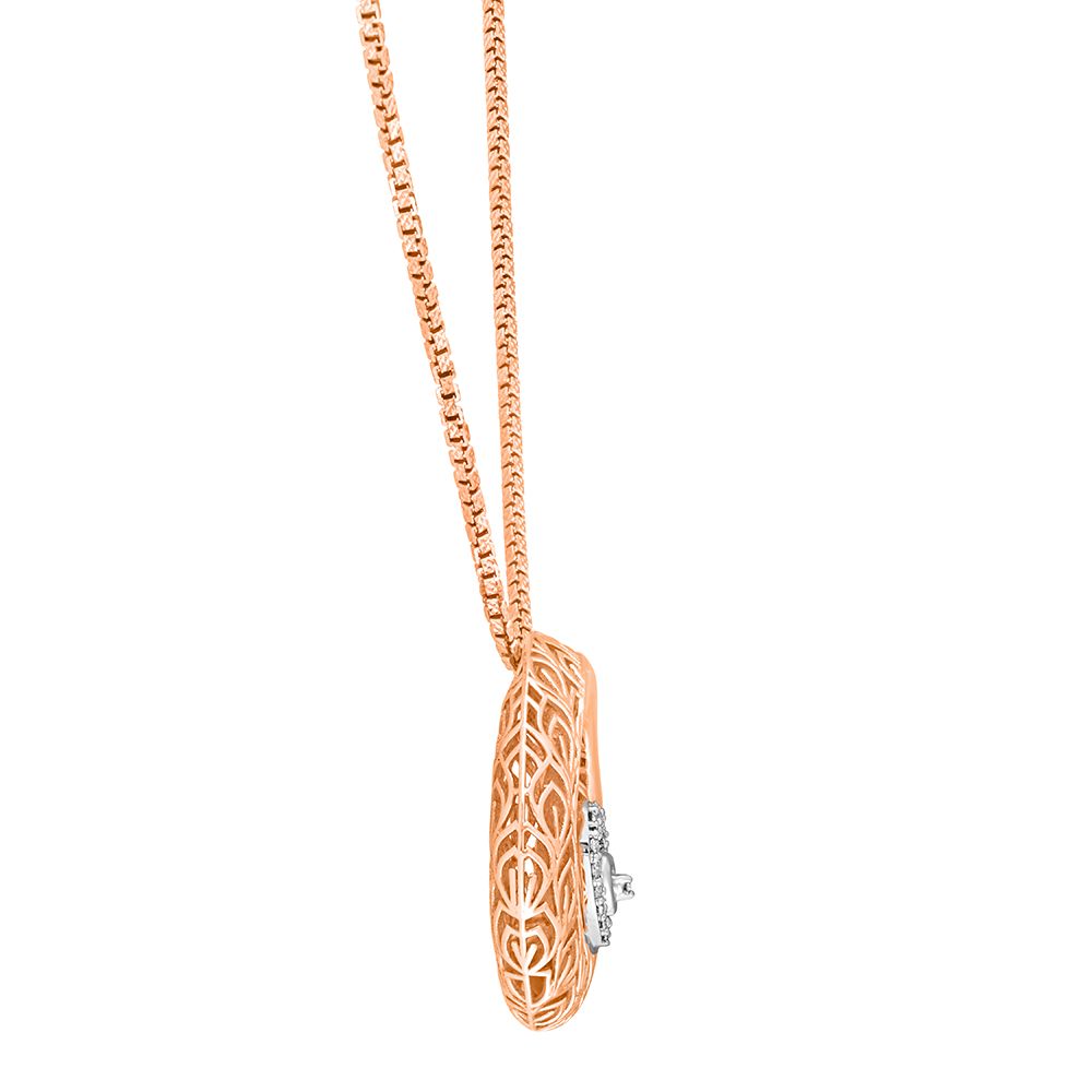 Glossy 18KT Rose Gold Pendant-Pendants-OPD15006-D400O0B