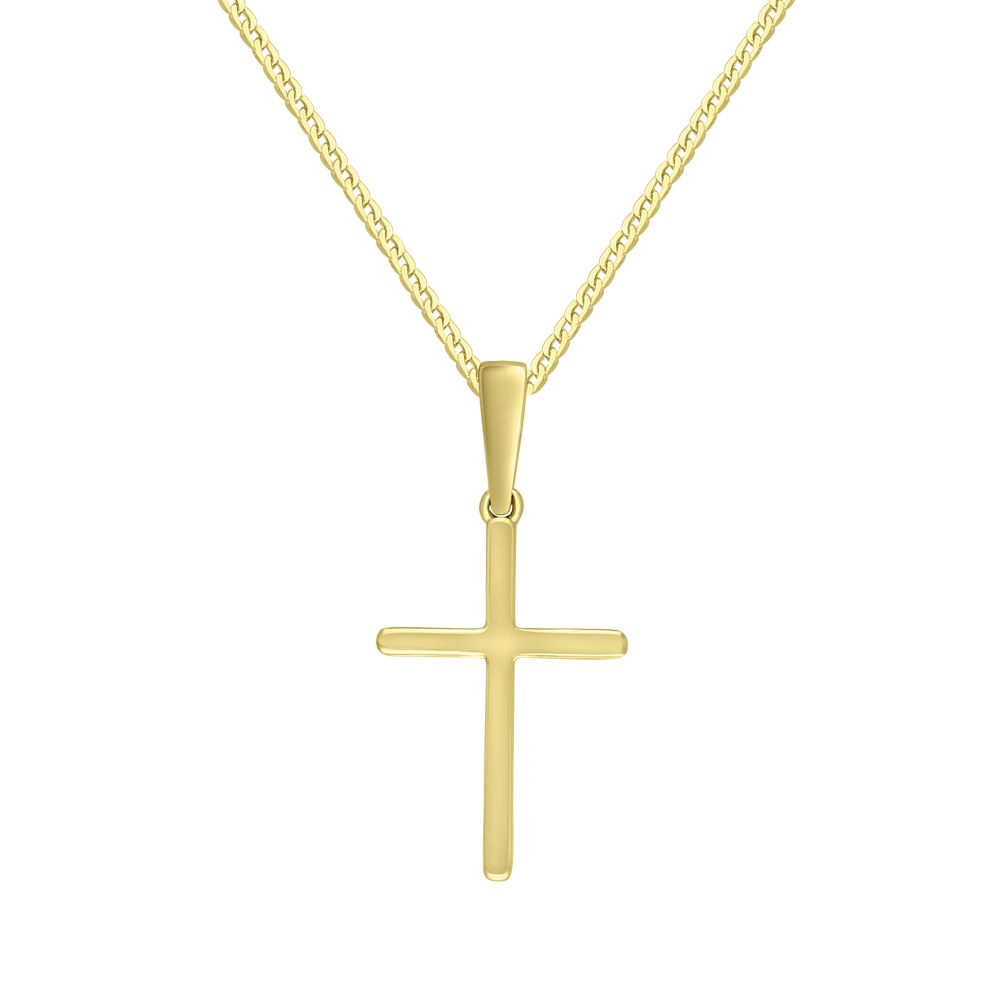 Cross Diamond Yellow Gold Pendnant-Pendants-OPD19001-D200R0B