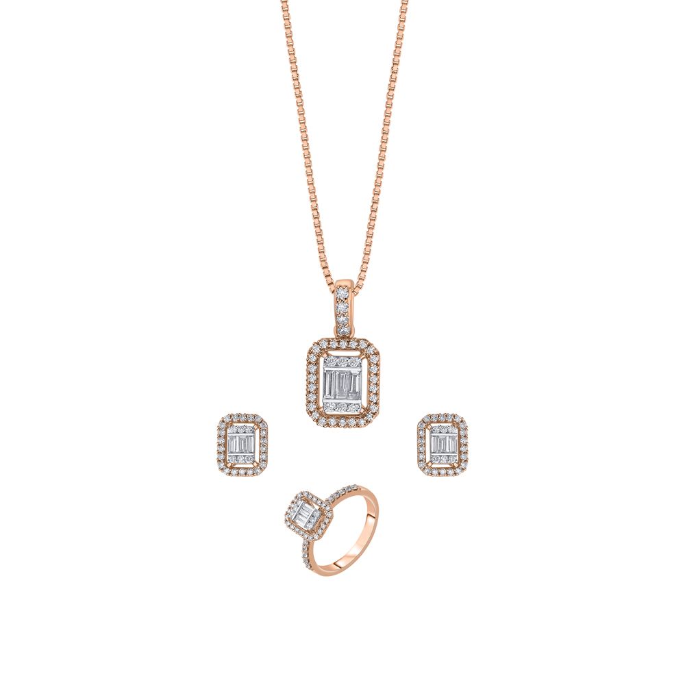Dazzling Cube Diamond Pendant Set-Diamond-OBX23003-D400X0C