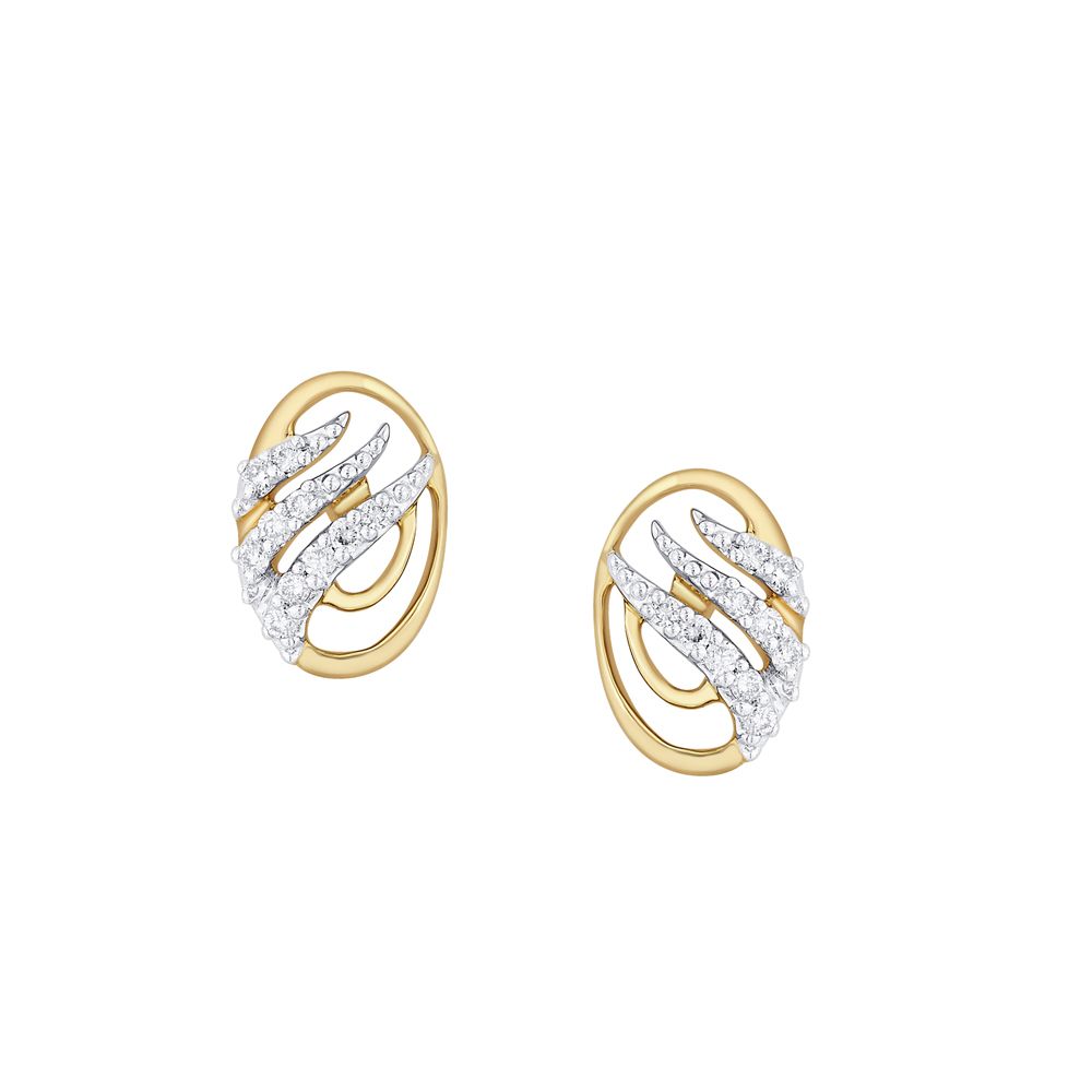 Diamond Earrings in 18KT Yellow Gold-All Jewellery-OPE10101-D300R0B