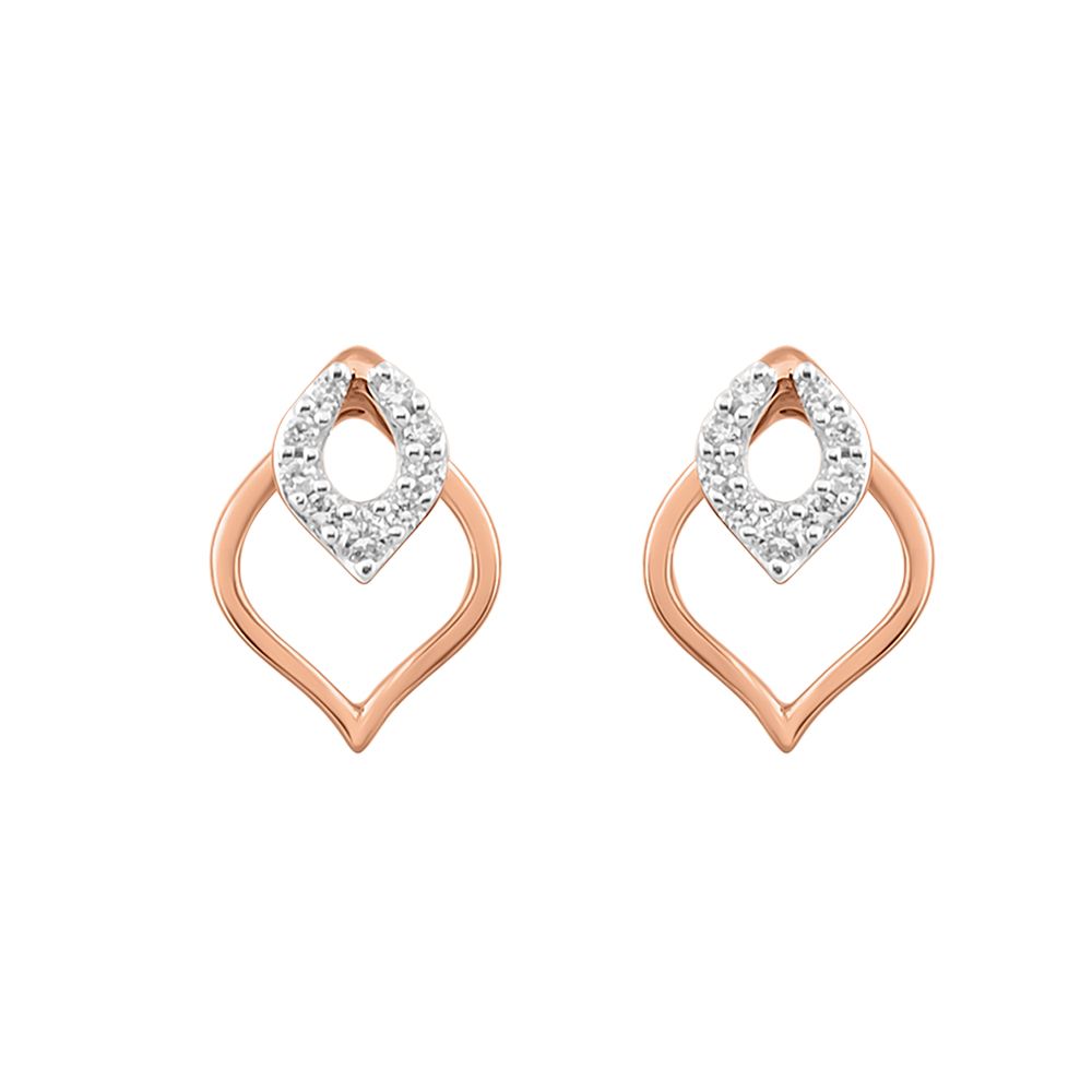 Sparkling Oval Pendant and Earrings Set in 14Kt Rose Gold-All Jewellery-OSP12025-D400X0C