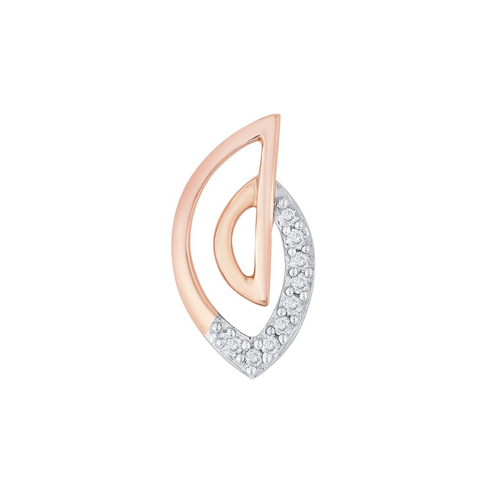 Semi-circular Diamond Pendant and Earrings Set in 14KT Gold-All Jewellery-OSP14011-D400X0C