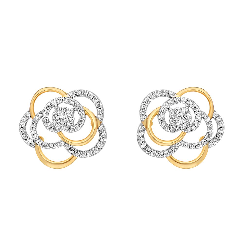 Rose Design Pendant Earrings-Earrings-OPE16028-D400X0C