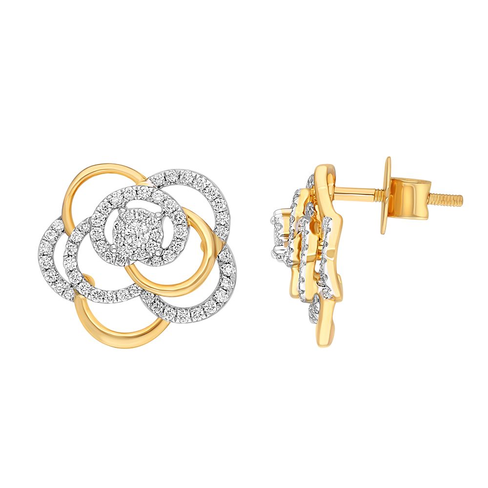 Rose Design Pendant Earrings-Earrings-OPE16028-D400X0C