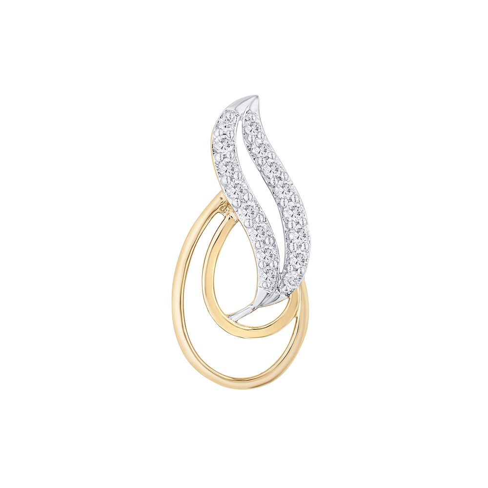 Leaf Design Gold Earrings-All Jewellery-OPE16723-D400O0B