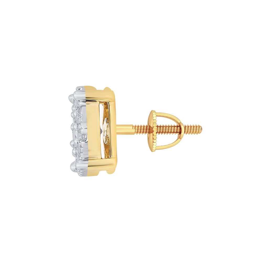 Bright Yellow Crown Star Gold Studs-All Jewellery-OPE17007-M300R0B