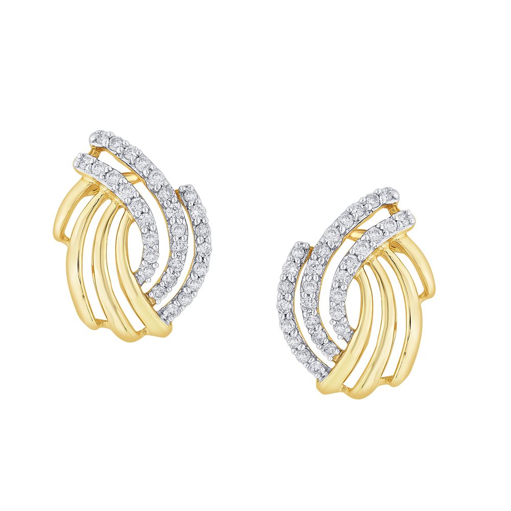 Magnificent Leaf Design Yellow Gold Diamond Pendant Set-Diamond-OSP18034-D400R0B