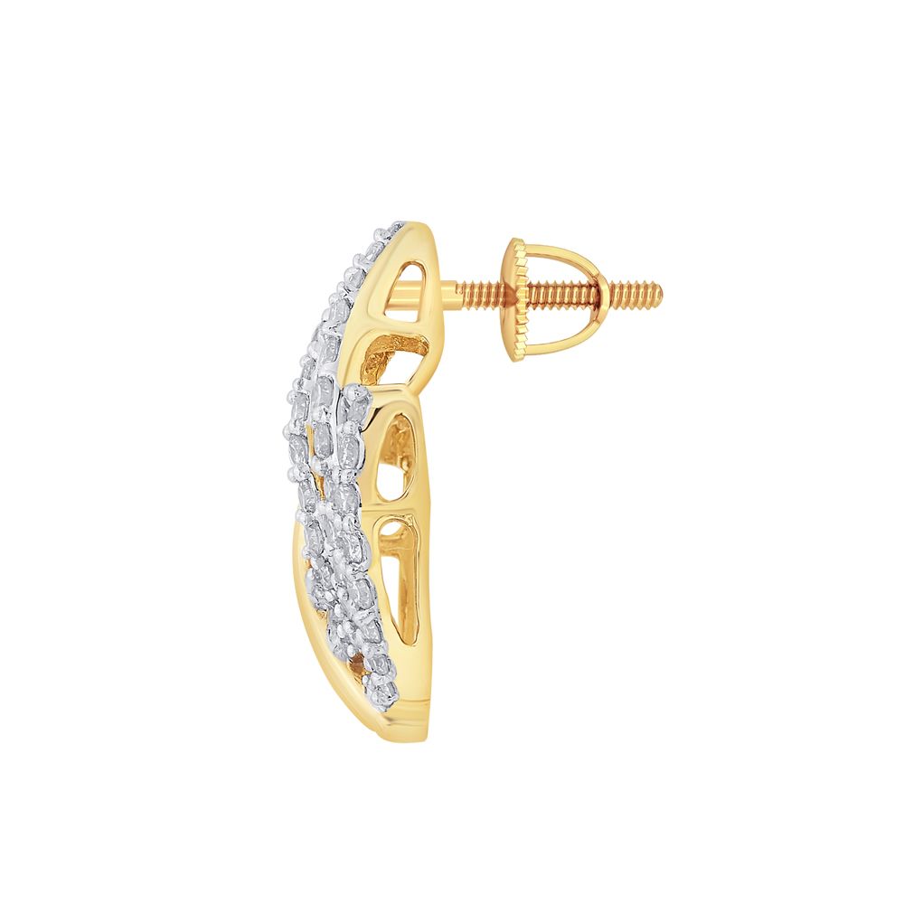 Magnificent Leaf Design Yellow Gold Diamond Pendant Set-Diamond-OSP18034-D400R0B