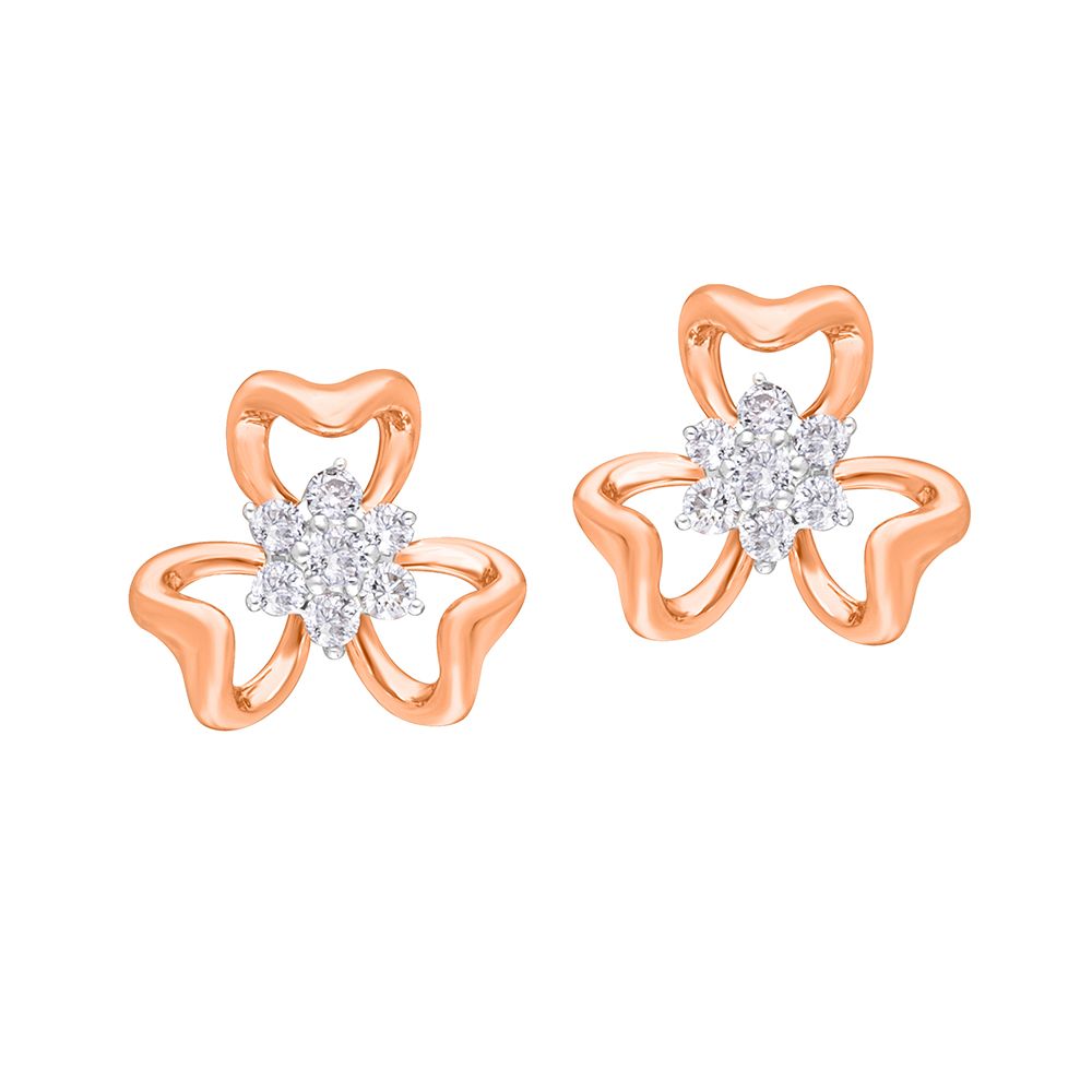 Clover Design Diamond Earrings-All Jewellery-OPE19008-D400X0C