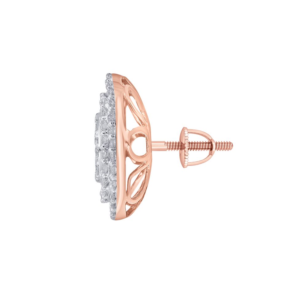 Subtle Earrings Studded With Diamonds-All Jewellery-OPE20014-D300X0B