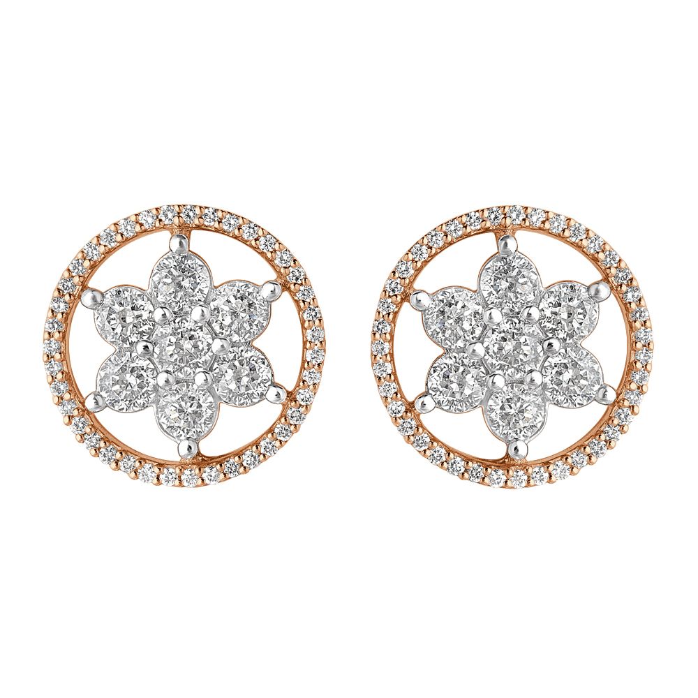 Sparkling Diamond Crown Star Earrings-Earrings-OPE20033-M200R0B