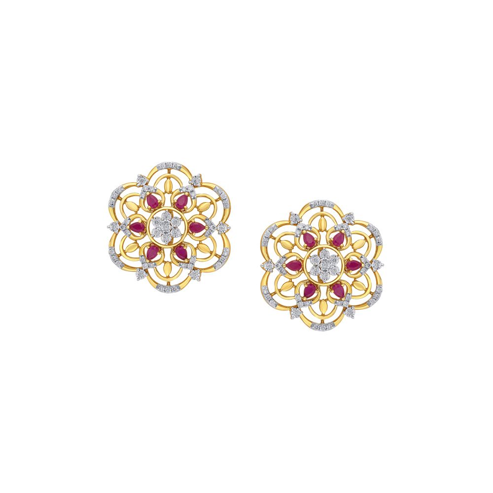 Refined Yellow Gold Earrings-Earrings-OPE22045-D410R0C