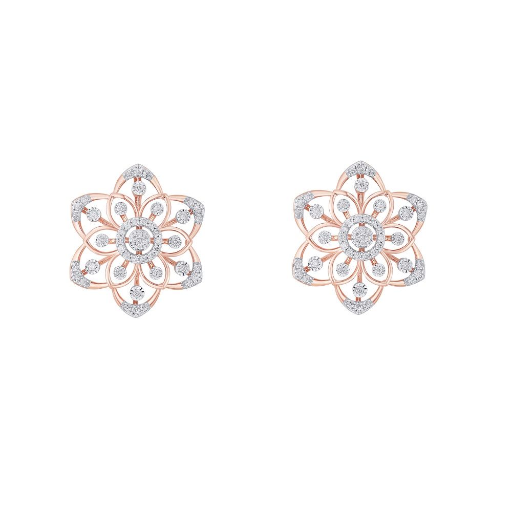 Flora Inspired Diamond Rose Gold Pendant Set-Diamond-OSP22049-D900X0C