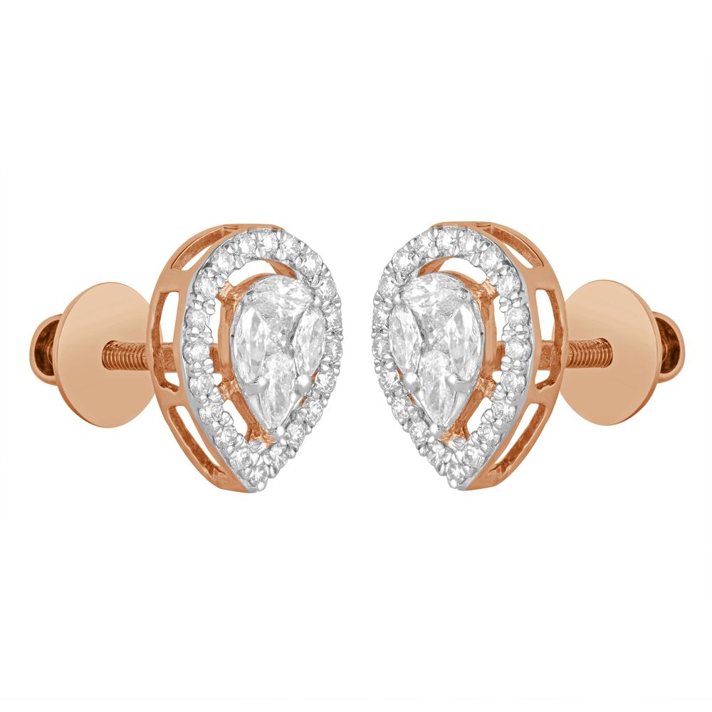 Sparkling Diamond Earrings in Rose Gold-All Jewellery-OPE22053-D300X0C