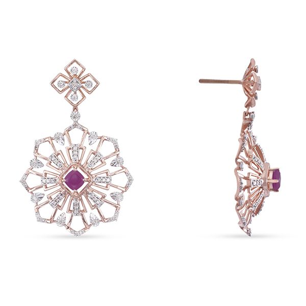 Lustrous Diamond Earrings-All Jewellery-OPE23003-D910X0C