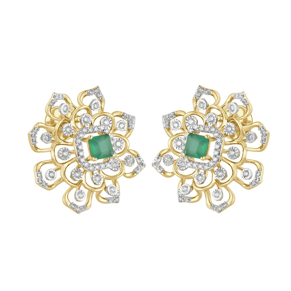 Enticing Flower Yellow Gold Diamond Pendant Set-Diamond-OSP23005-D911R0C