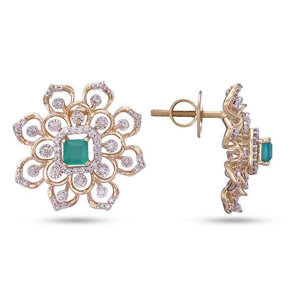 Marvelous Diamond and Yellow Gold Earrings-All Jewellery-OPE23005-D911R0C