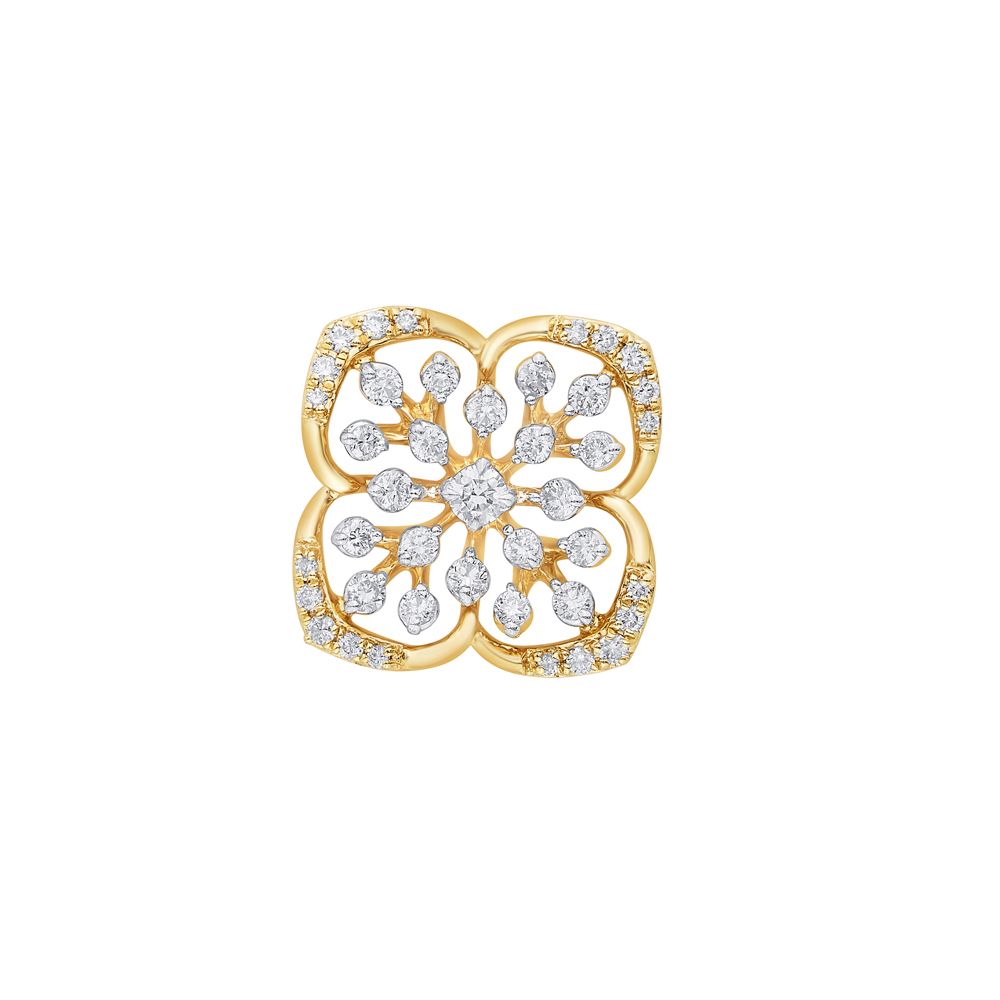 Floral Diamond Earrings-All Jewellery-OPE23016-D400R0B