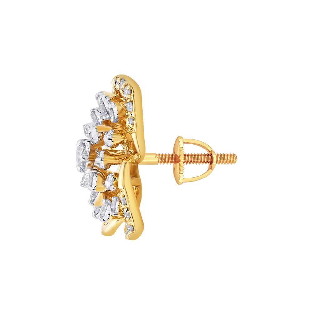 Floral Diamond Earrings-All Jewellery-OPE23016-D400R0B