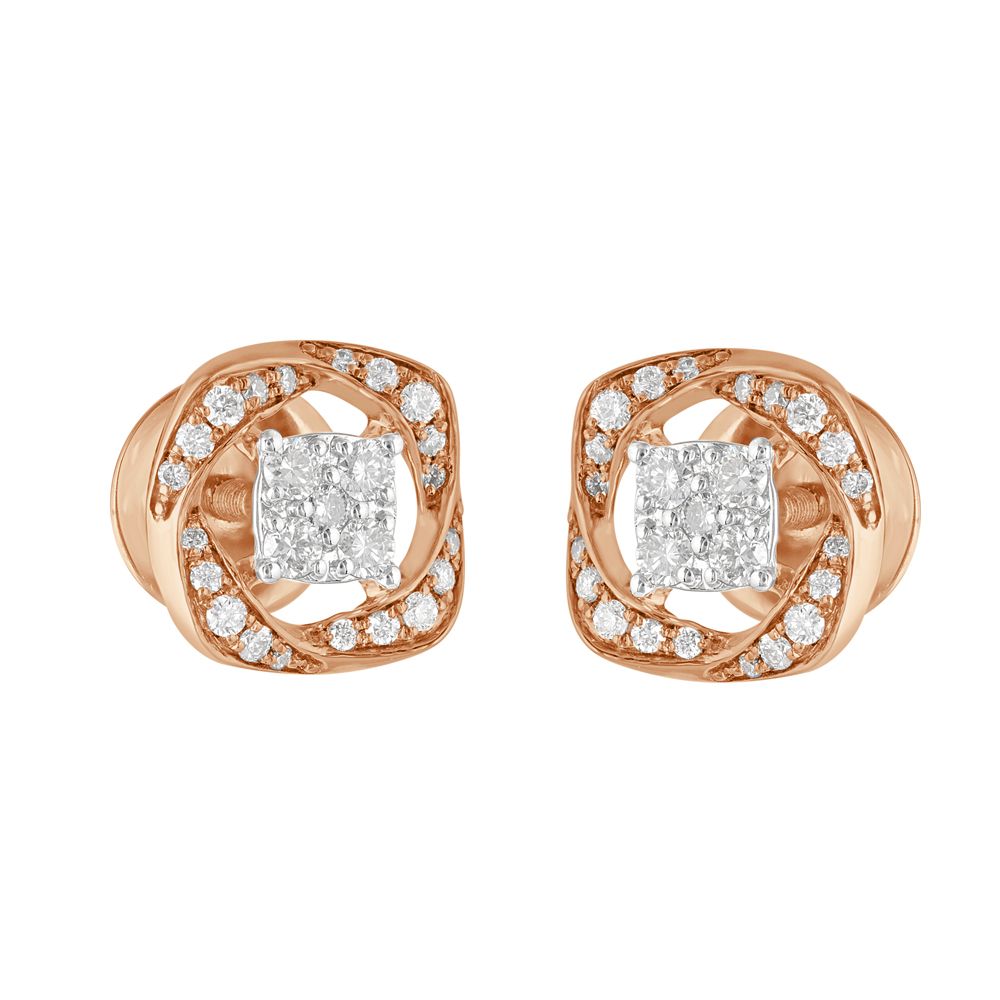 Deconstructed Square Diamond Earrings-Earrings-OPE23022-D300X0B