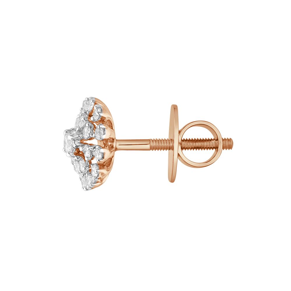Dainty Rose Gold and Diamond Earrings-Earrings-OPE23031-D300X0B